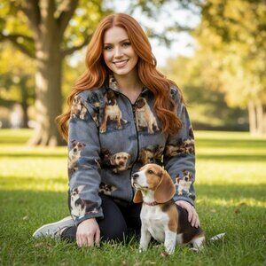 ZooFleece Dog Gray Dogs Puppy Beagle Jack Russel Fleece Sweater Jacket S-3X